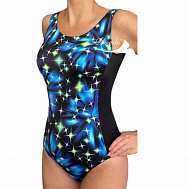 Купальник Ниночка сплошной 001-23 синий/черный.